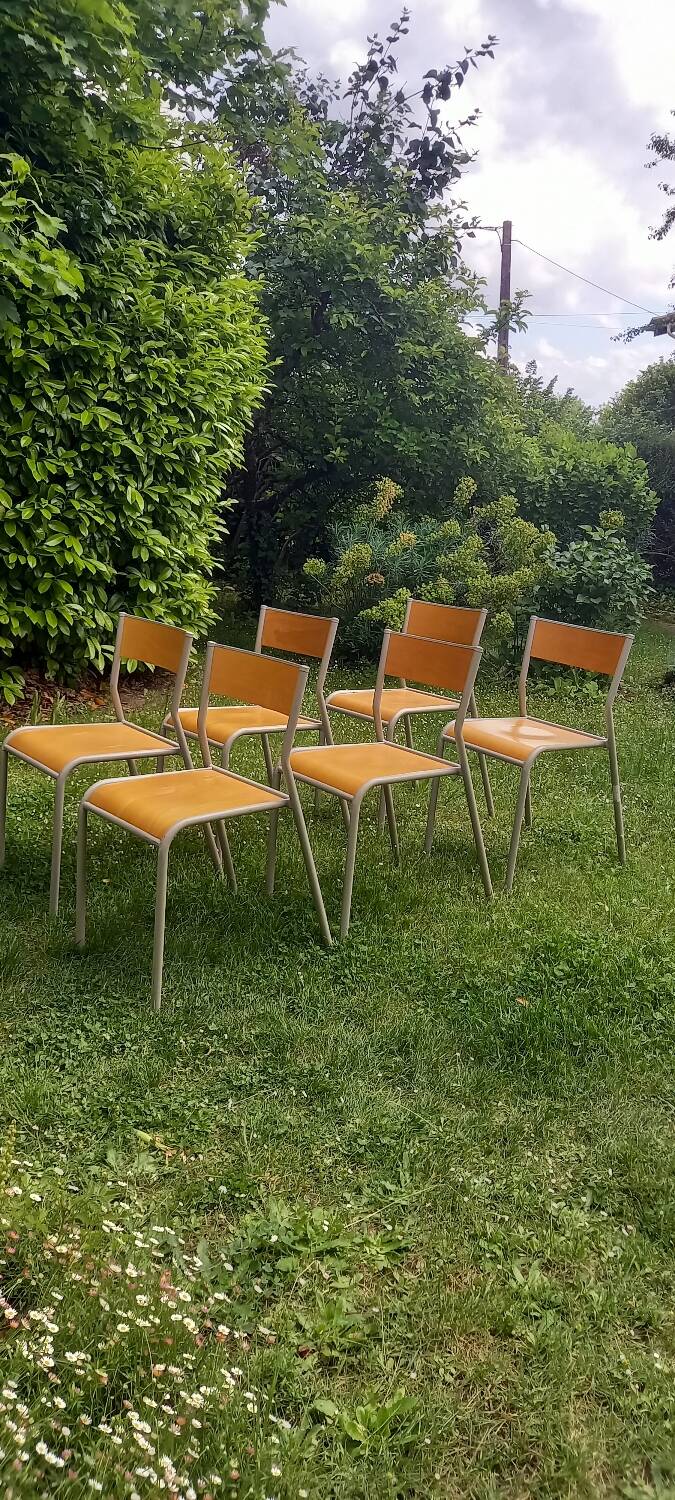 Set of 6 school chairs