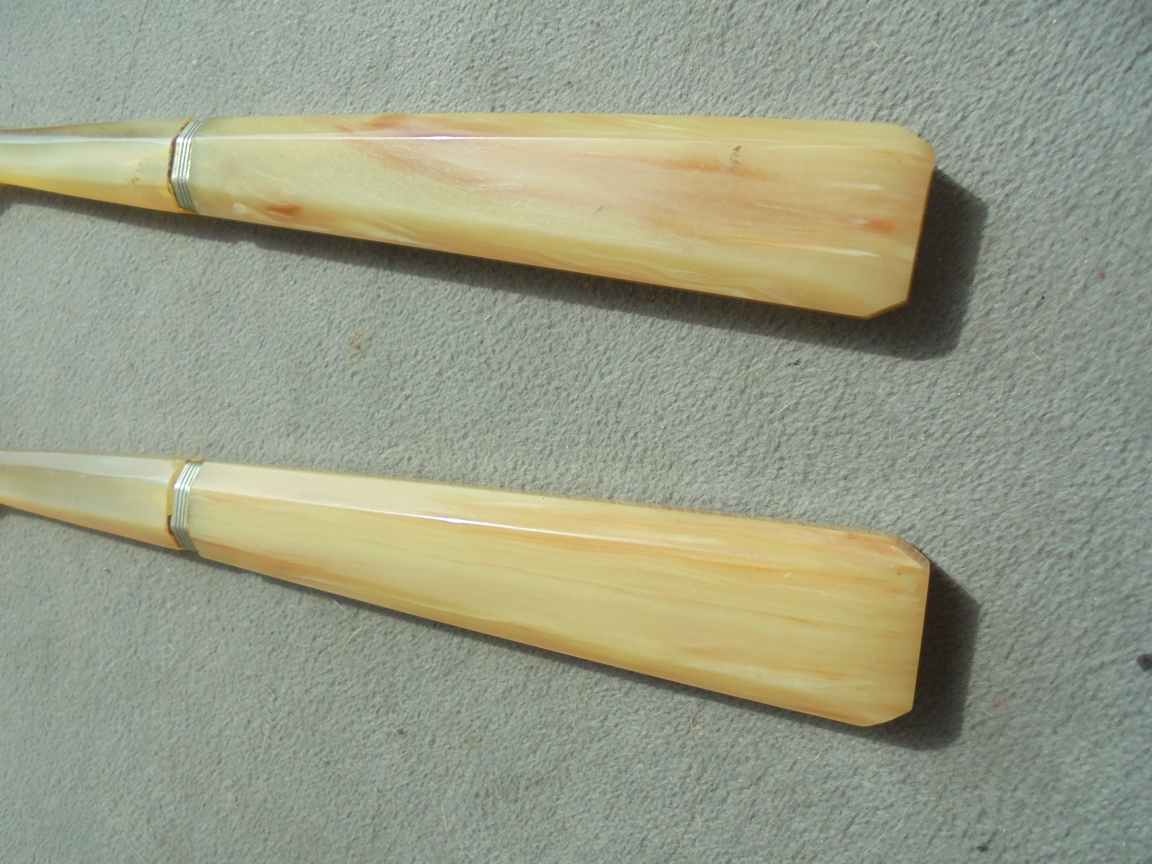 Art deco horn salad servers
