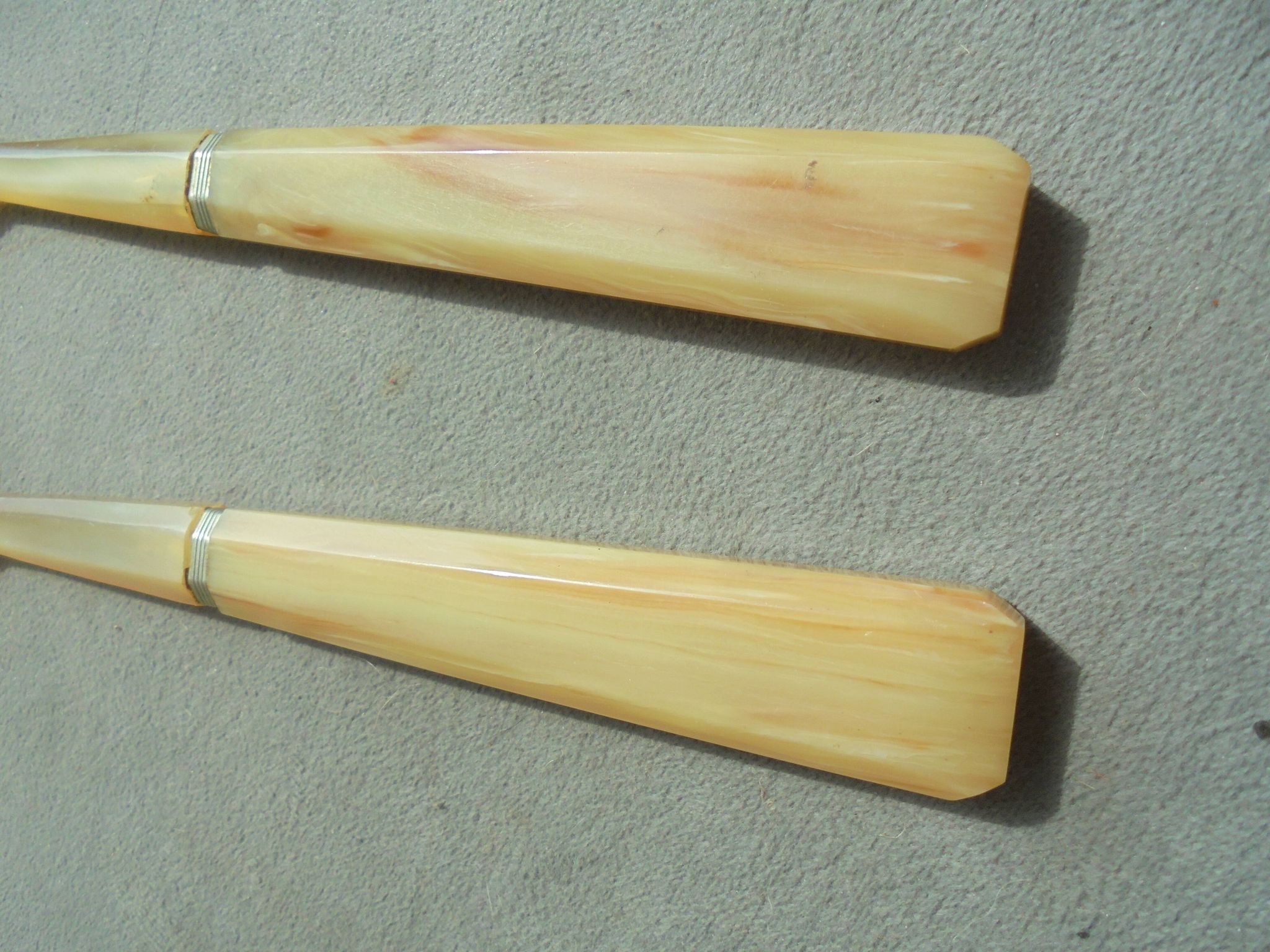 Art deco horn salad servers