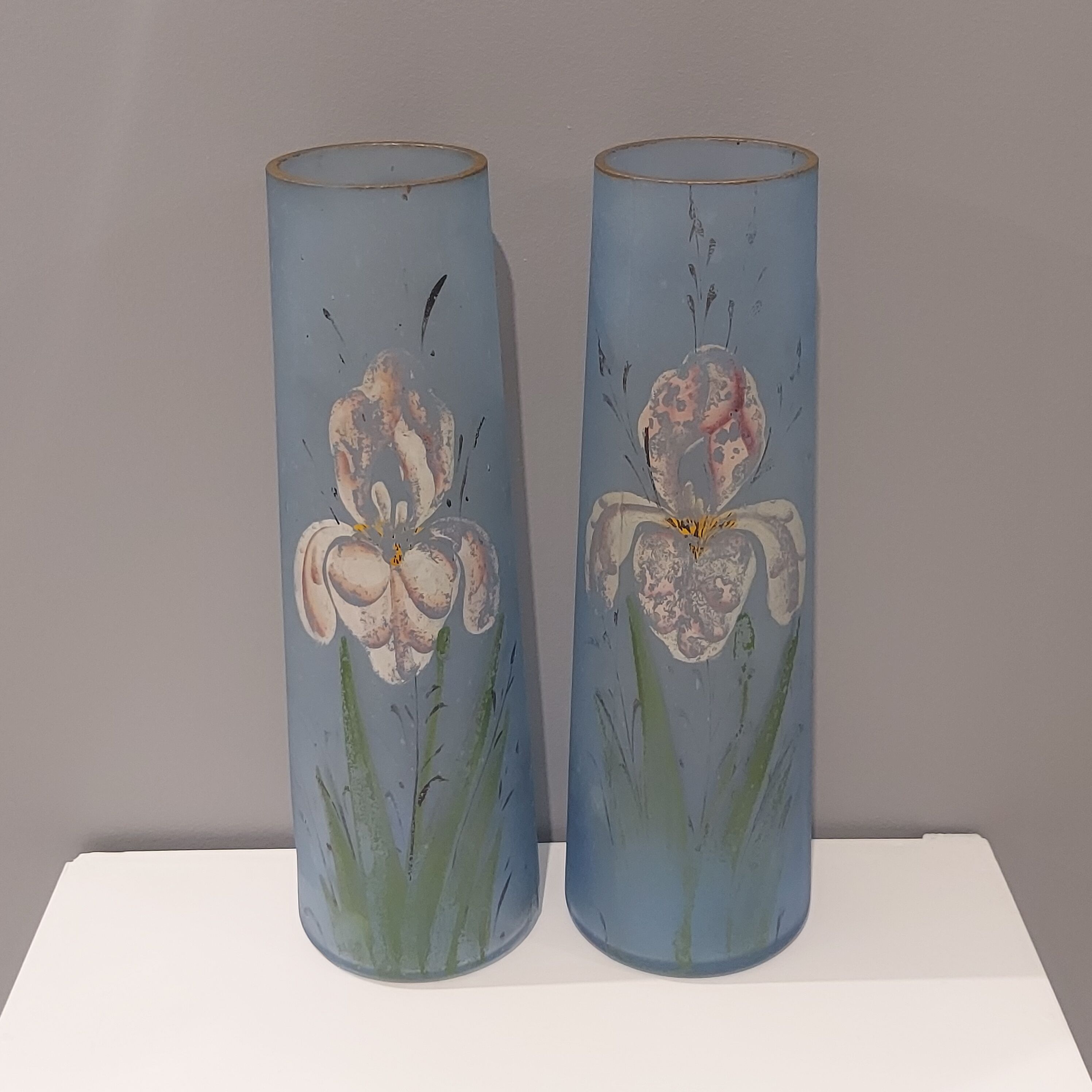 Paire de vases verre Art déco années 1930