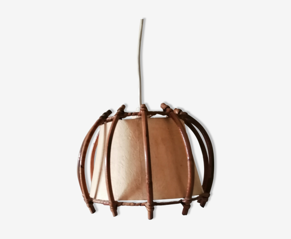 Suspension rotin vintage