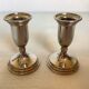 Pair of small silver metal candlesticks Italy