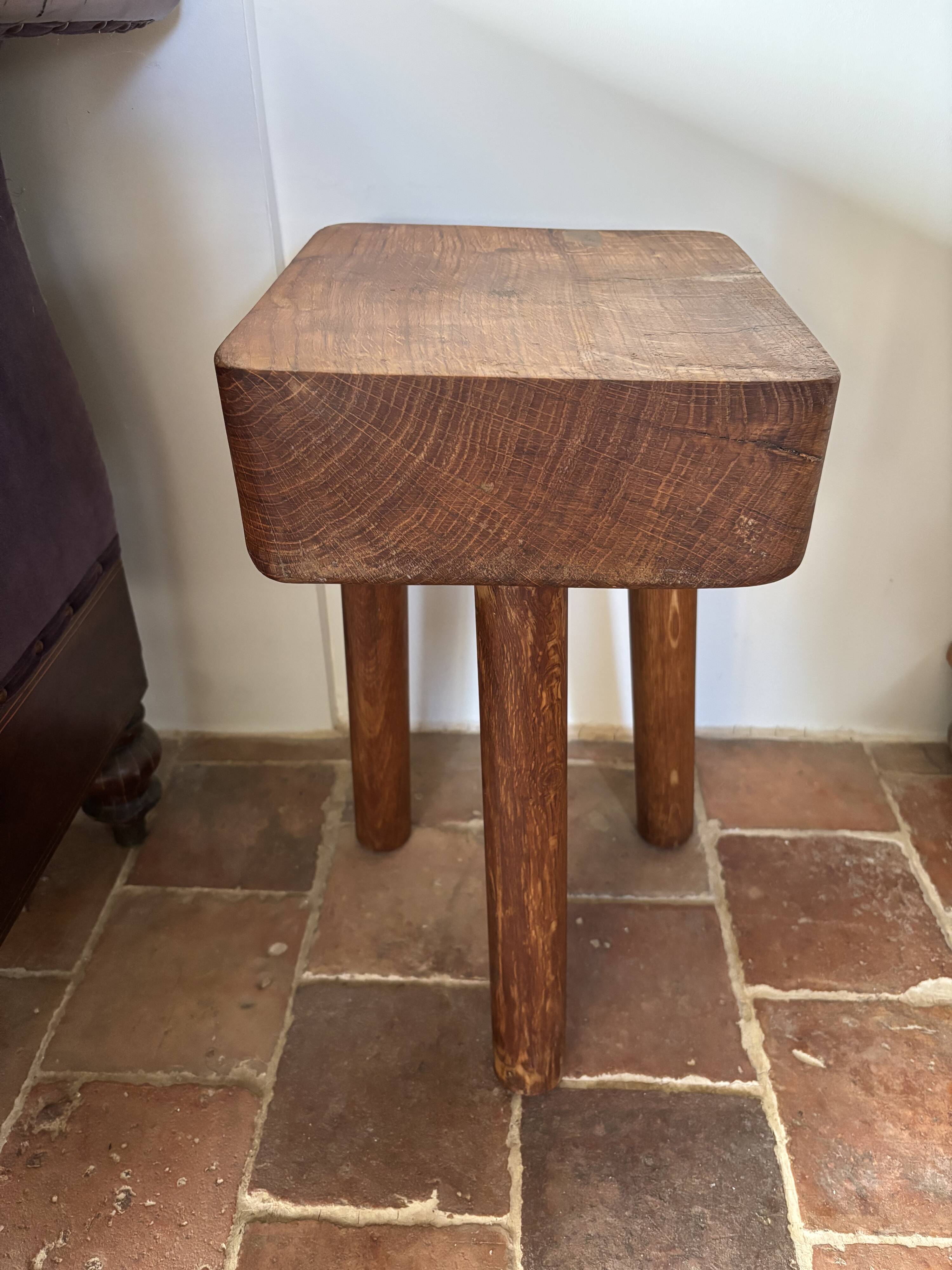 Brutalist stool in the style of Charlotte Perriand