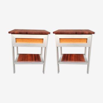 Pair of bedside tables made in italy, 1970