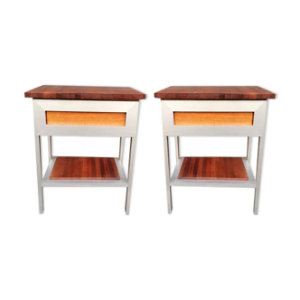 Pair of bedside tables made in italy, 1970