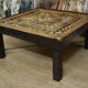 Coffee table / living room table with a sculpted top – Handcrafted – 20th century