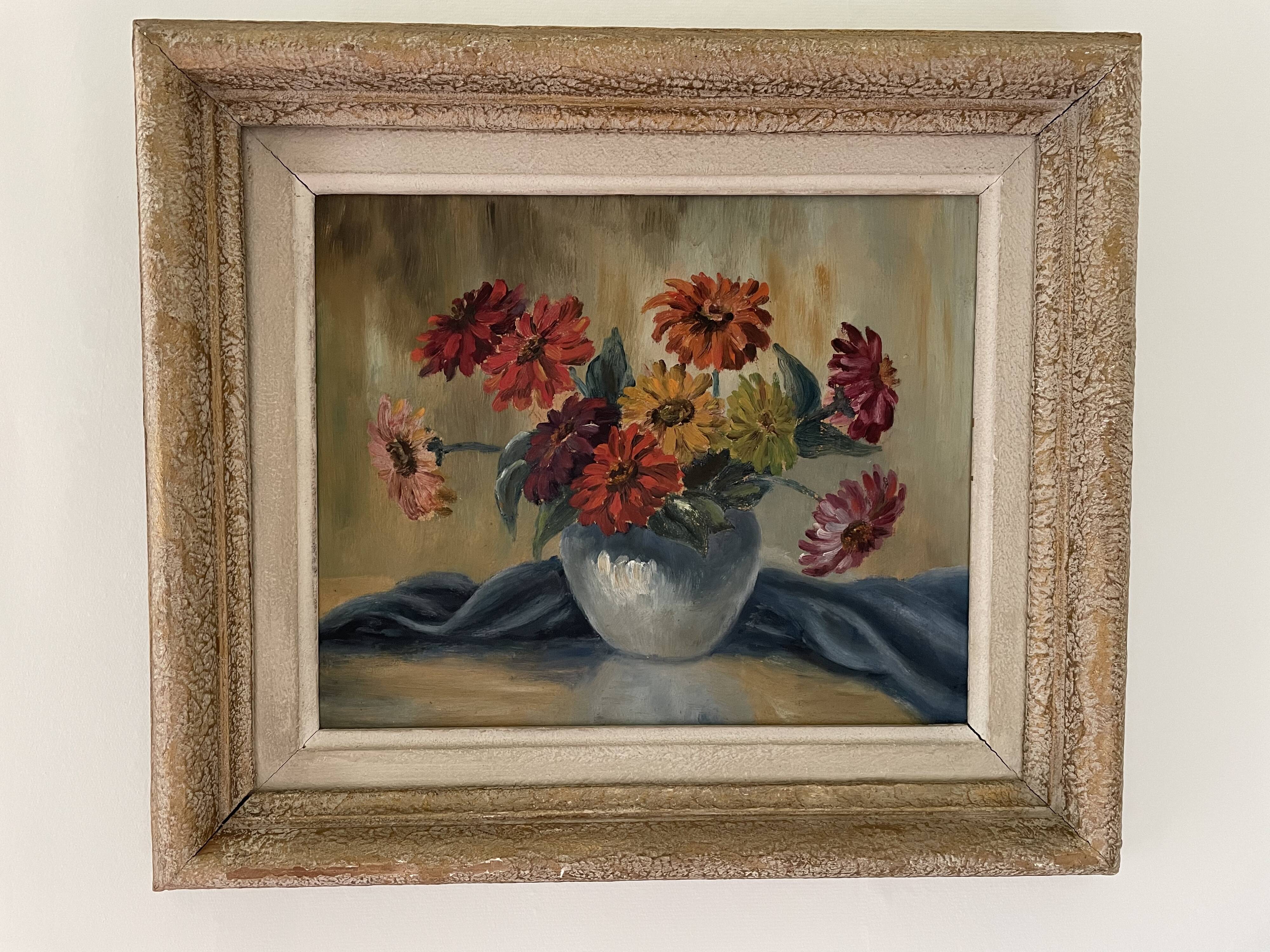 Old painting bouquet of flowers