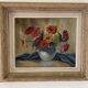 Tableau ancien bouquet de fleurs