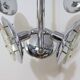 Esperia chandelier 1970s, chrome and Murano glass, 6 arms adjustable