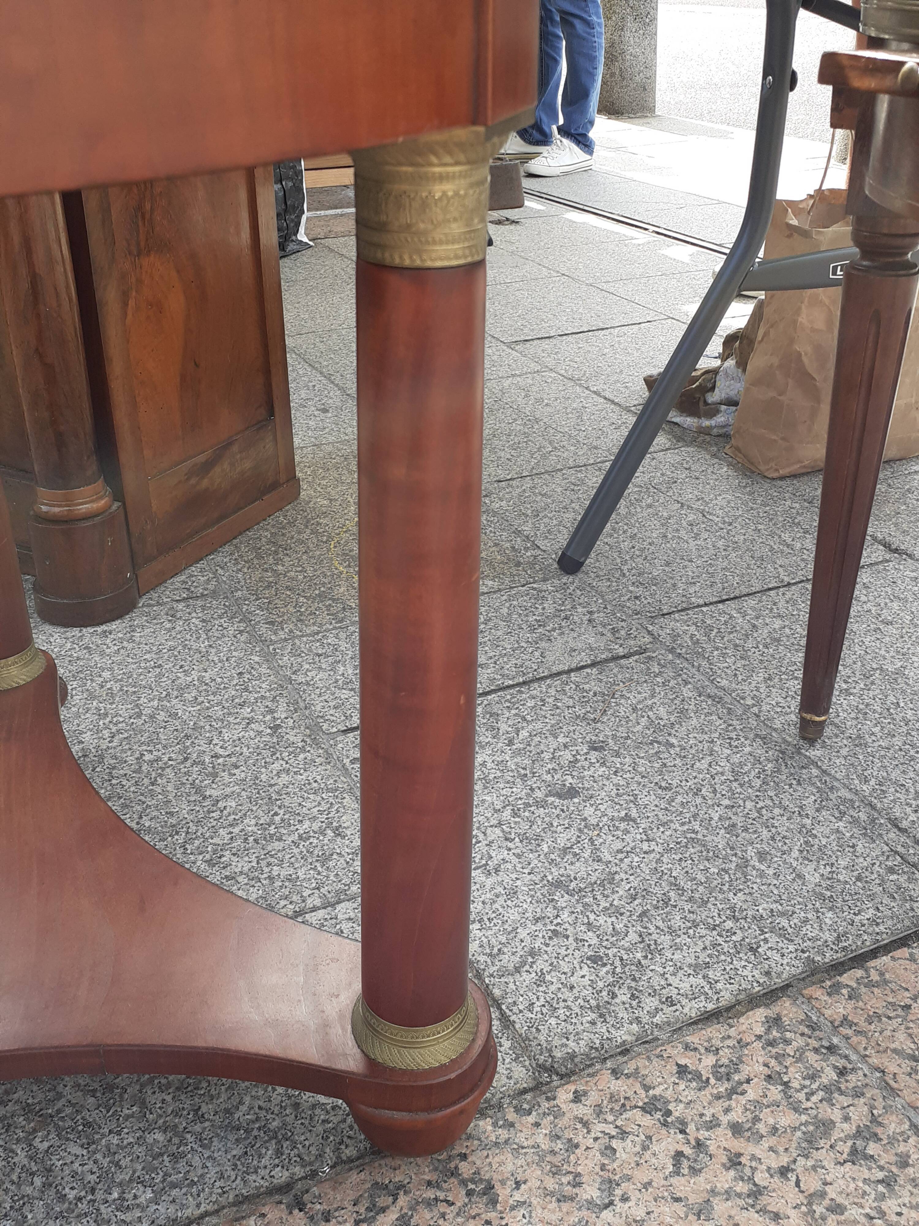 Ancient Gueridon with marble top side table empire style