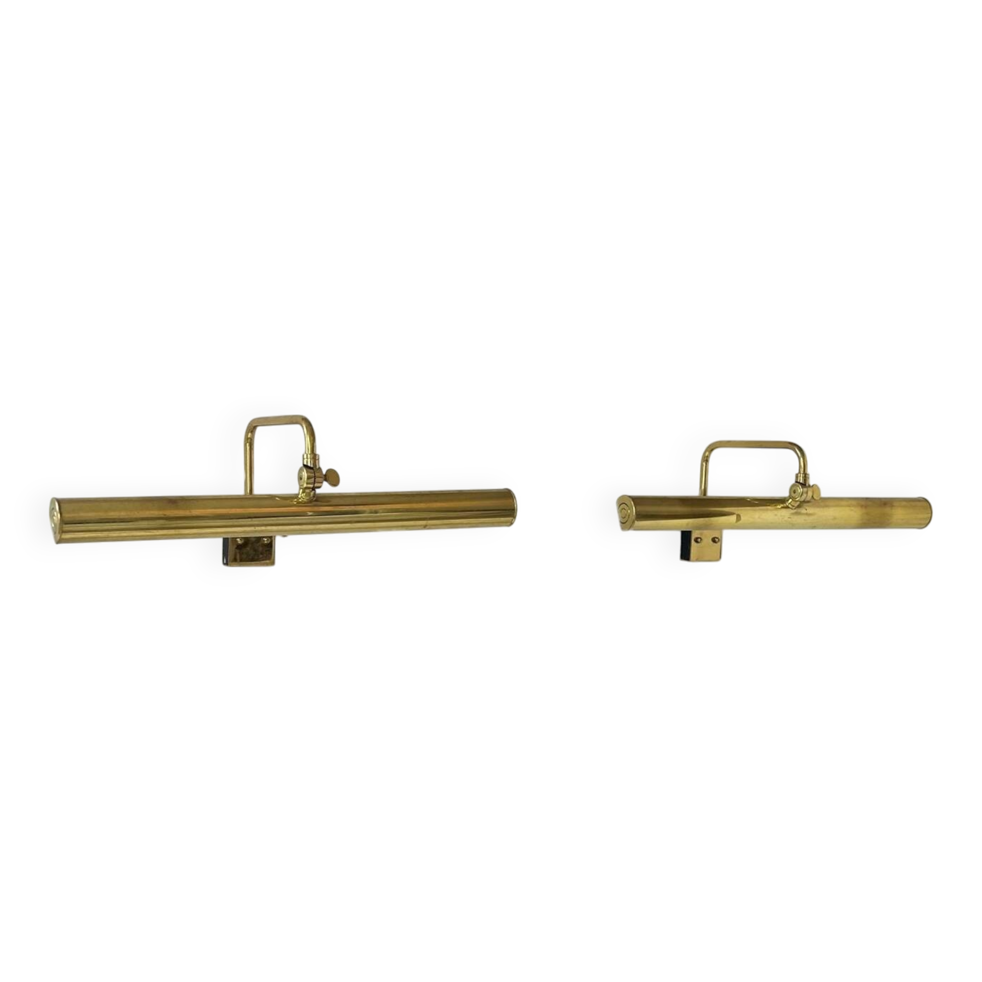 Pair of vintage adjustable brass wall lights, France 1970
