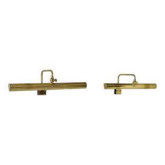 Pair of vintage adjustable brass wall lights, France 1970
