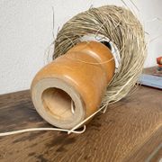 Lampe années 50 bois et paille