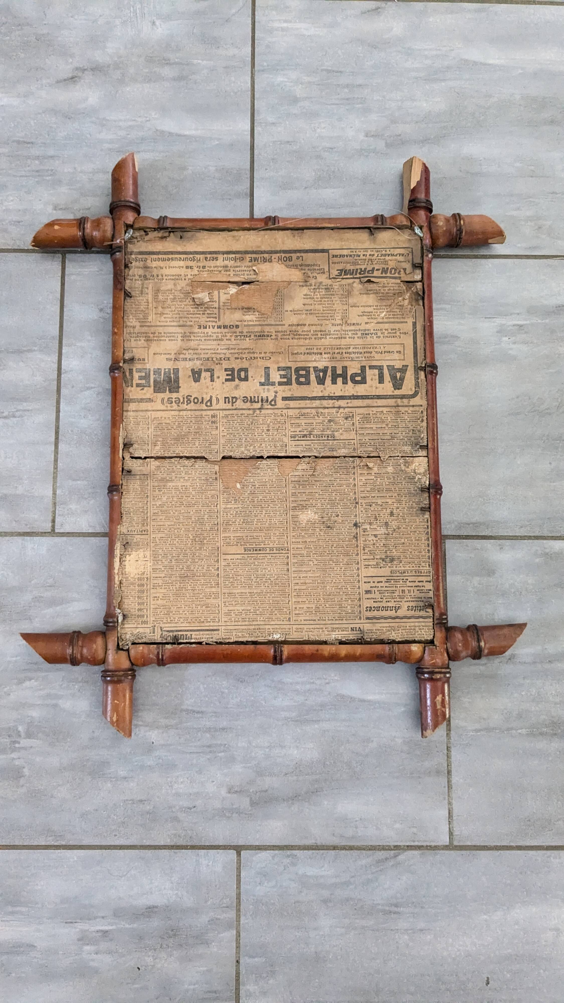 Vintage bamboo mirror 60 x 50 cm