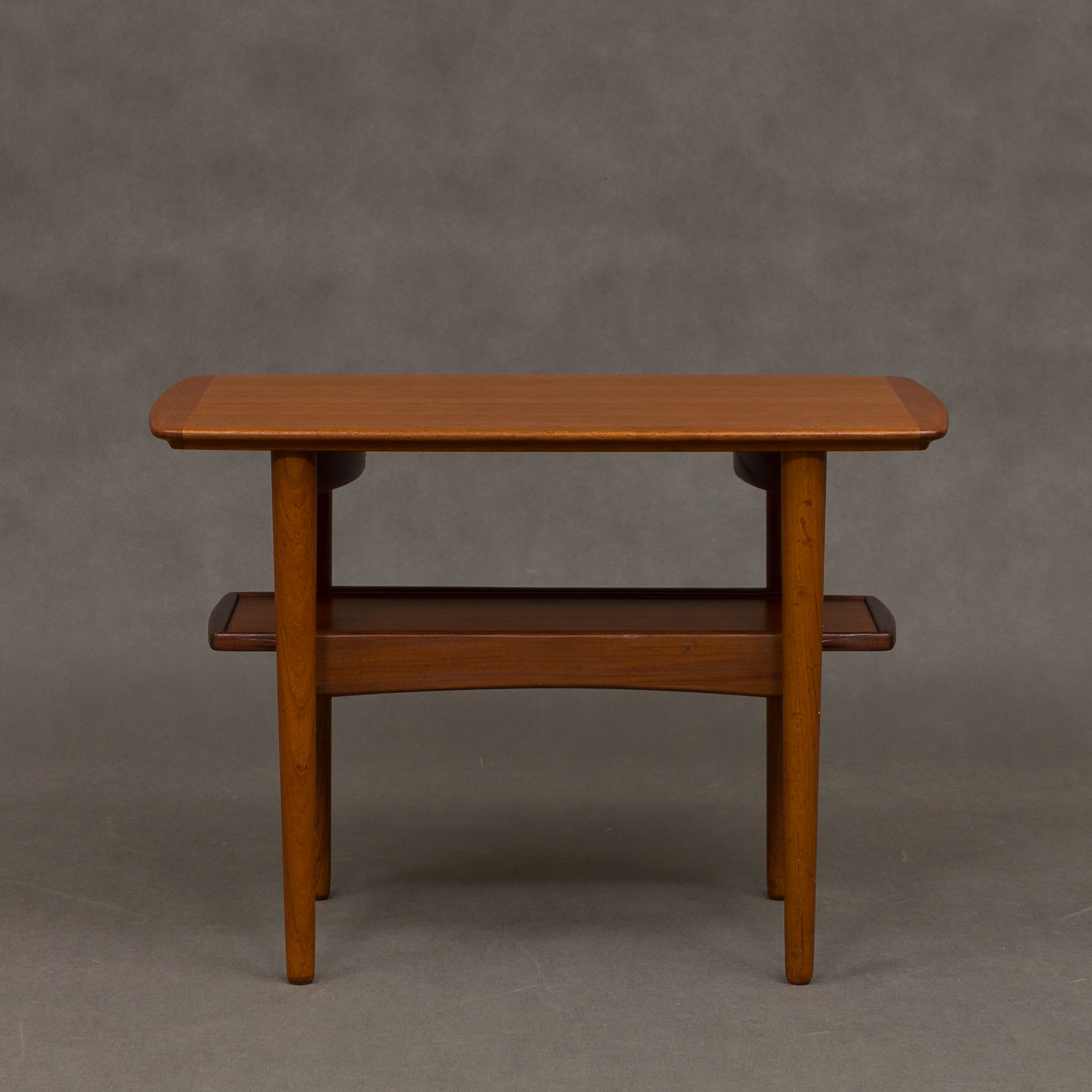 Danish teak side table with pull out tray
