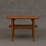 Danish teak side table with pull out tray