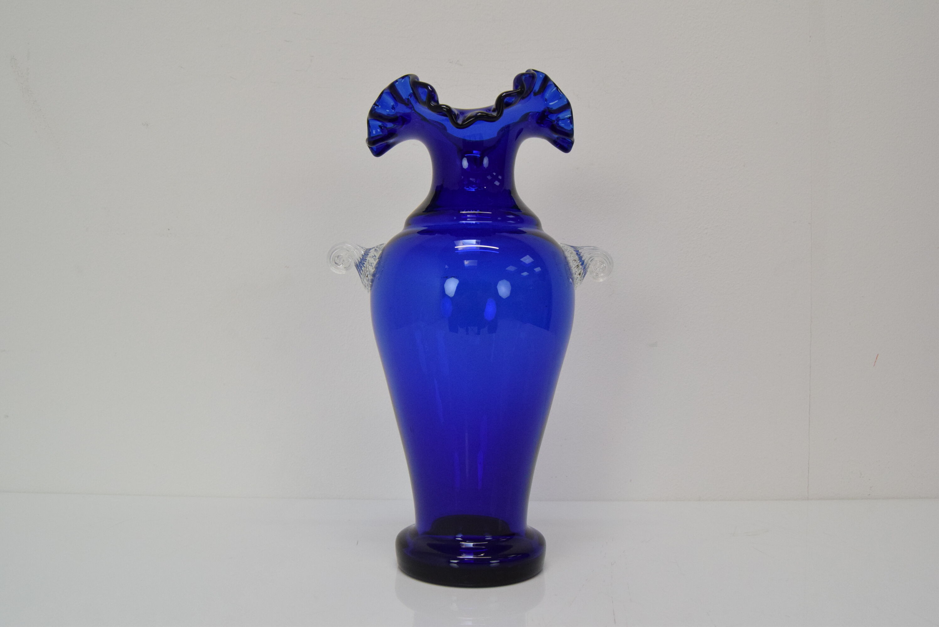 Art Czech Glass Vase, by Glasswork Novy Bor, 1950's.