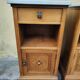 Set of 2 marble wood bedside tables