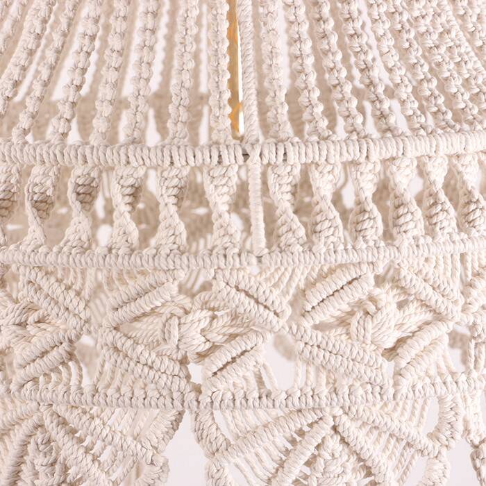 Macrame Pendant Light,Bohemian Hanging Lamp, Wicker Lamp,Light Fixture