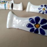 8 vintage artisanal ceramic terracotta knife holders