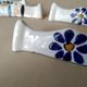 8 vintage artisanal ceramic terracotta knife holders