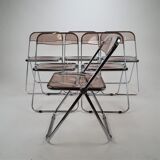 Set of 6 plia folding chairs by Giancarlo Piretti ed. Castelli, 1970s