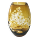 Cut crystal vase in smoky amber, attributed to Borské Sklo – Czechoslovakia