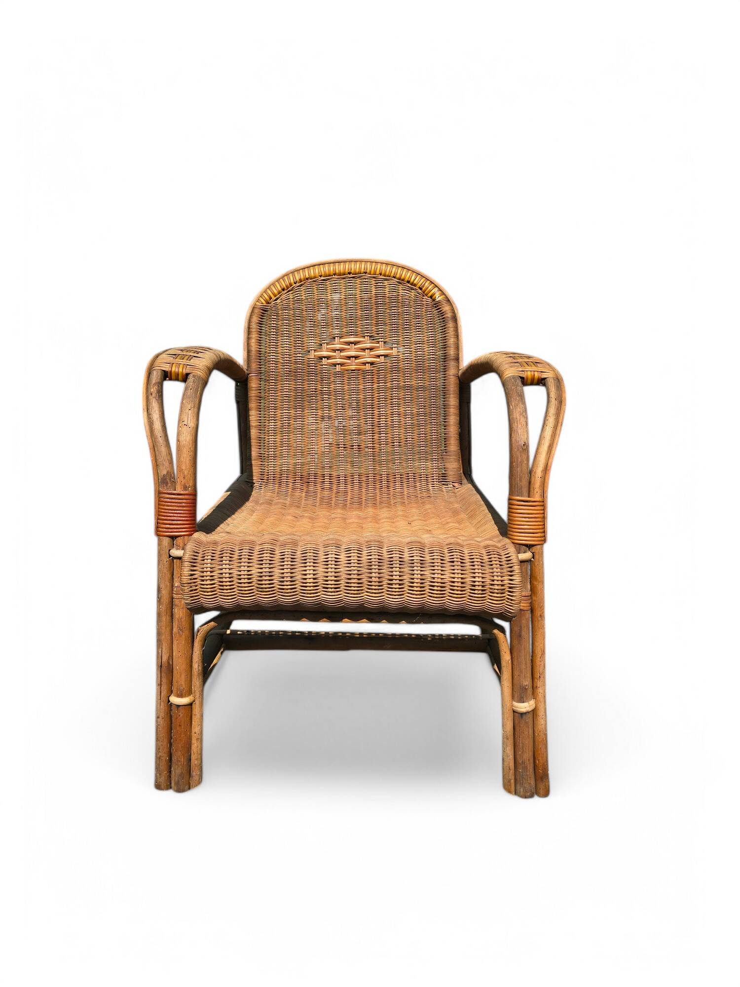 Pair of vintage rattan armchairs