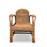 Pair of vintage rattan armchairs