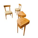 Matching cherry wood / Biedermeier chairs / sidetables set / tripot console table