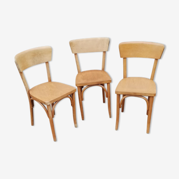 Set de 3 chaises bistrot vintage