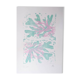 Illustration Turquoise Pinky Seaweed Splashes