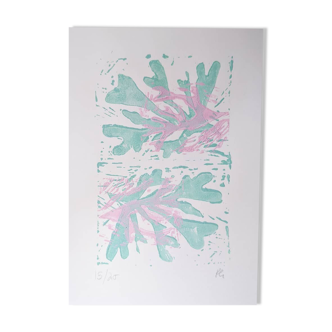 Turquoise Pinky Seaweed Splashes