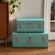 Set of 2 vintage metal trunks