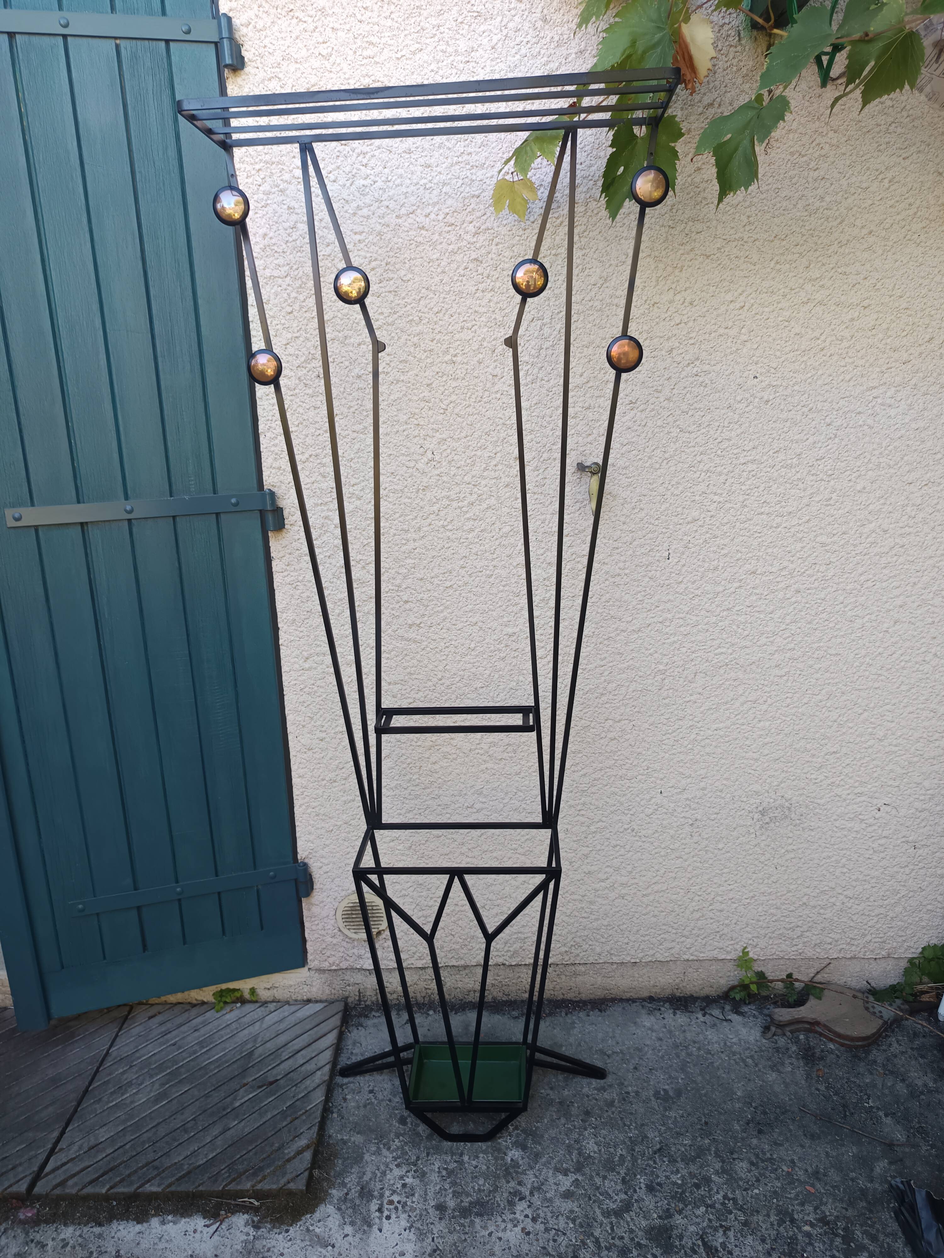 Large vintage coat rack wardrobe from the 50s/60s.