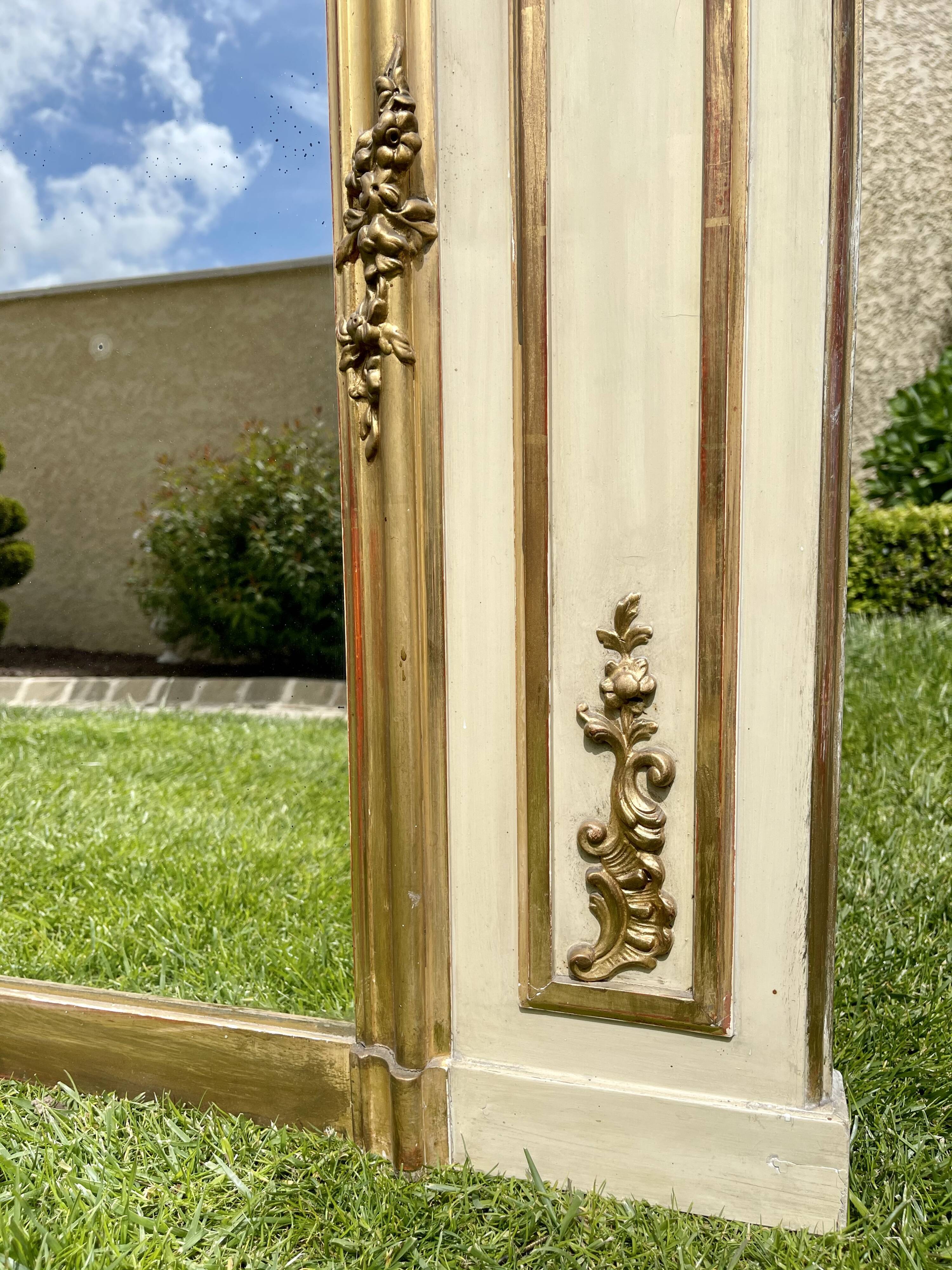 Trumeau lacquered and gilded Louis XVl style