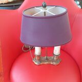 Lampe électrique ovale bronze 2 lumières.abat- jour.