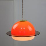 Italian Orange Space Age Saturn Lamp, 70s