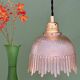 Vintage amber glass tulip pendant light