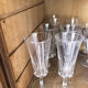 8 molded glass champagne flutes, 1970
