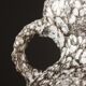 Large ceramic lamp base, fat lava, brutalist design, double lighting.