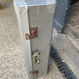 Old large vintage 50s aluminum suitcase