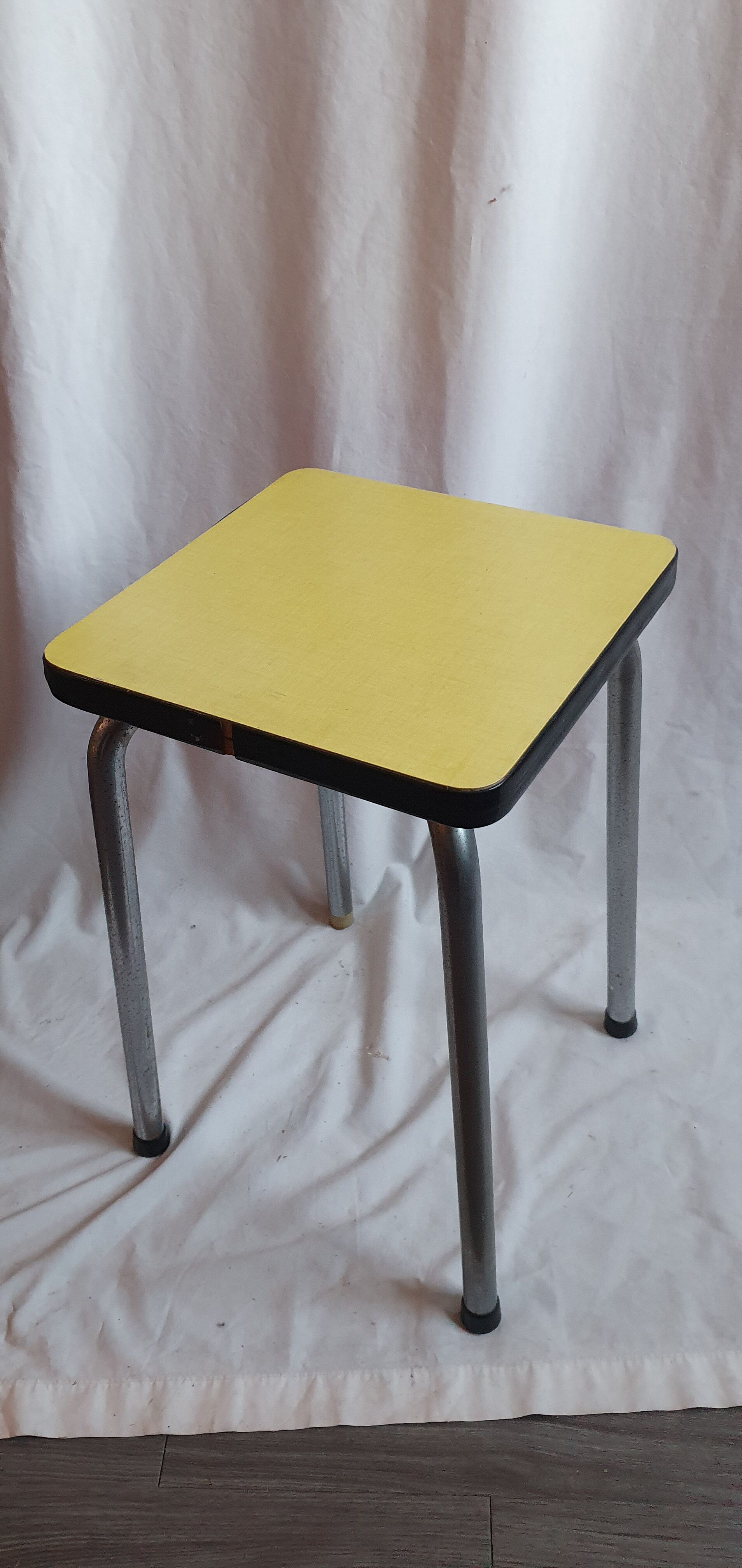 Yellow formica stool, 1970