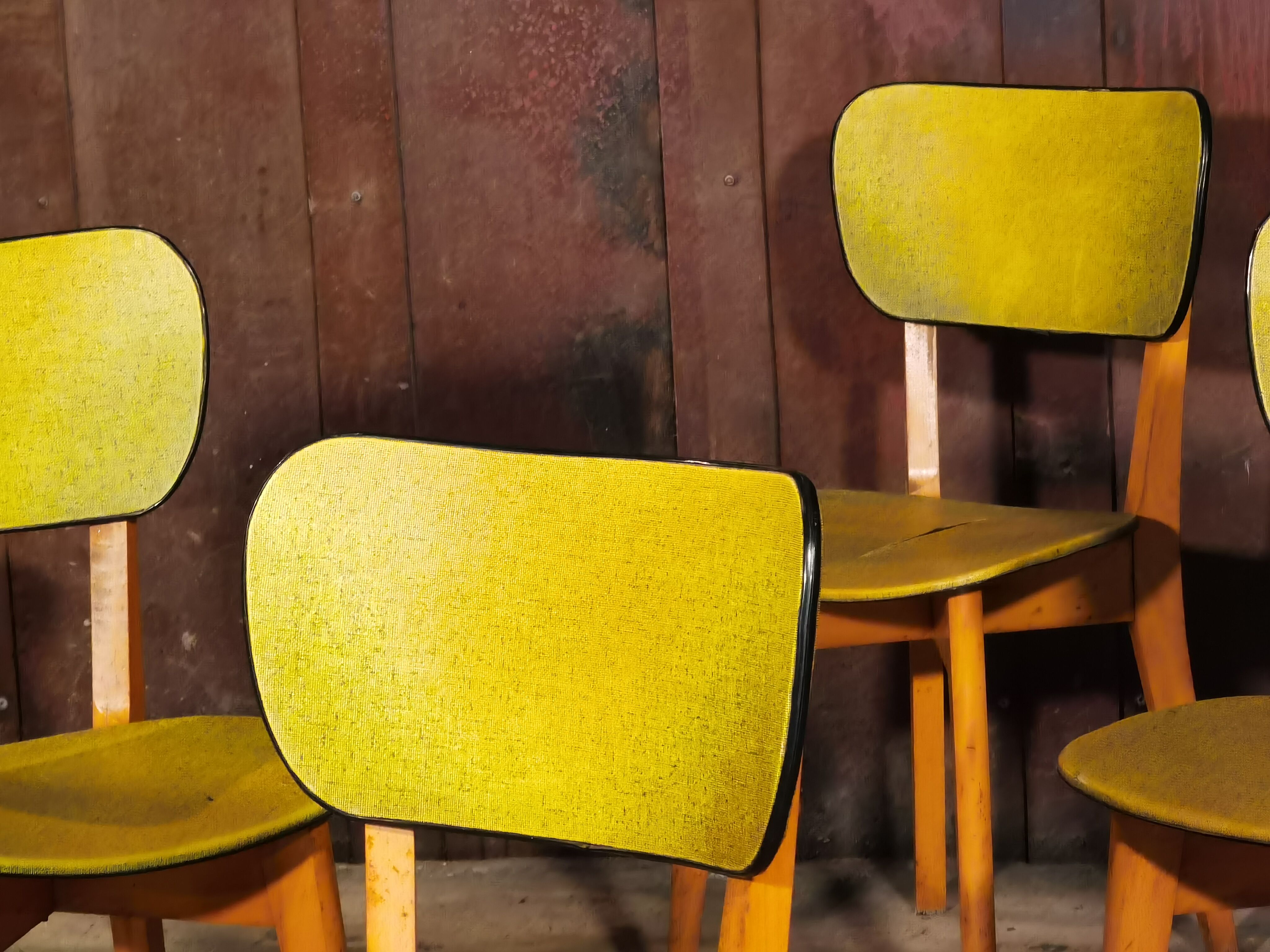 Lot of 6 chairs compass feet 1970