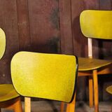 Lot of 6 chairs compass feet 1970