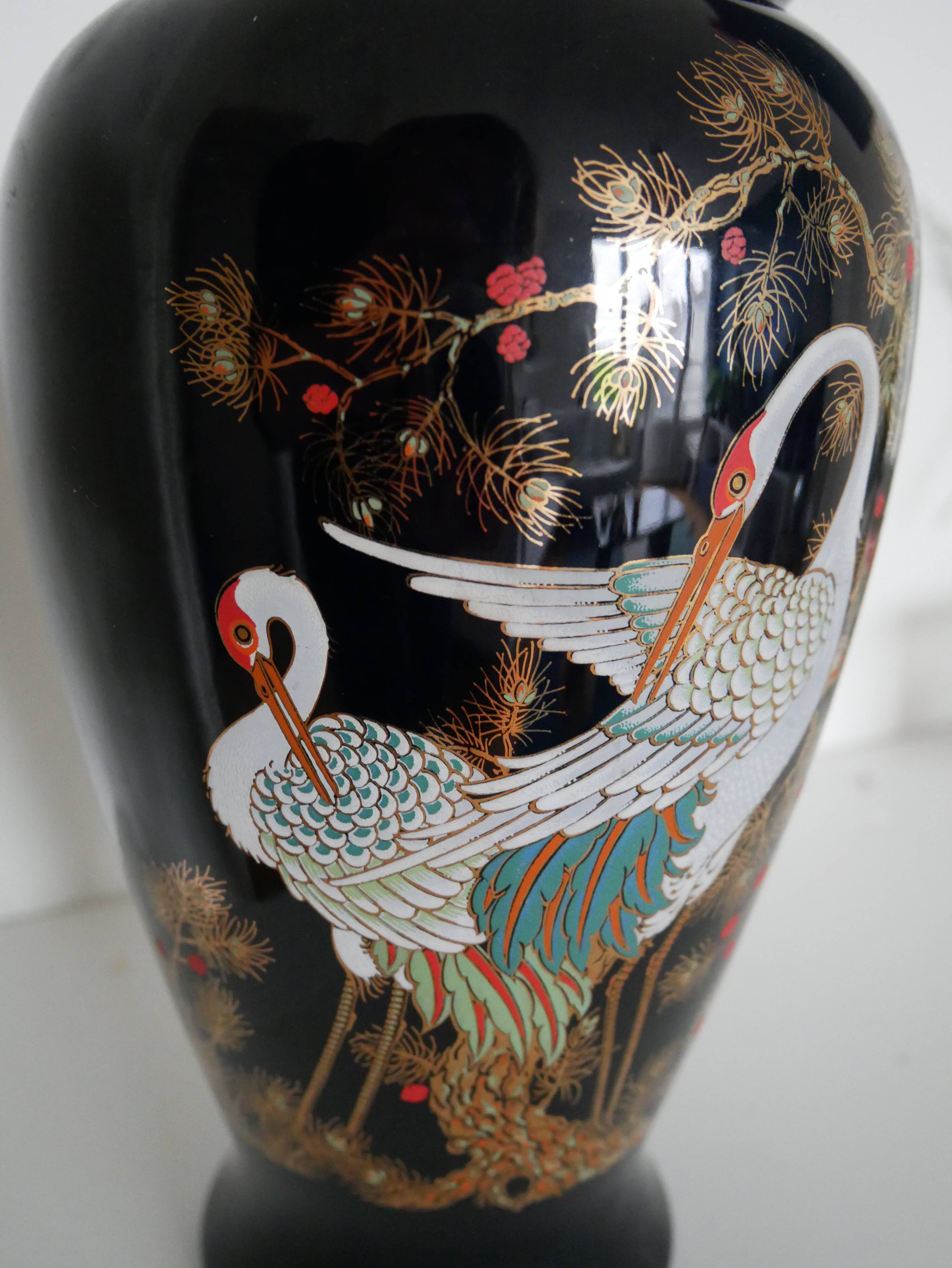 Heron decor vase