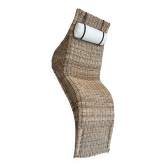 Karlskrona Karl Malwall chaise longue in rattan