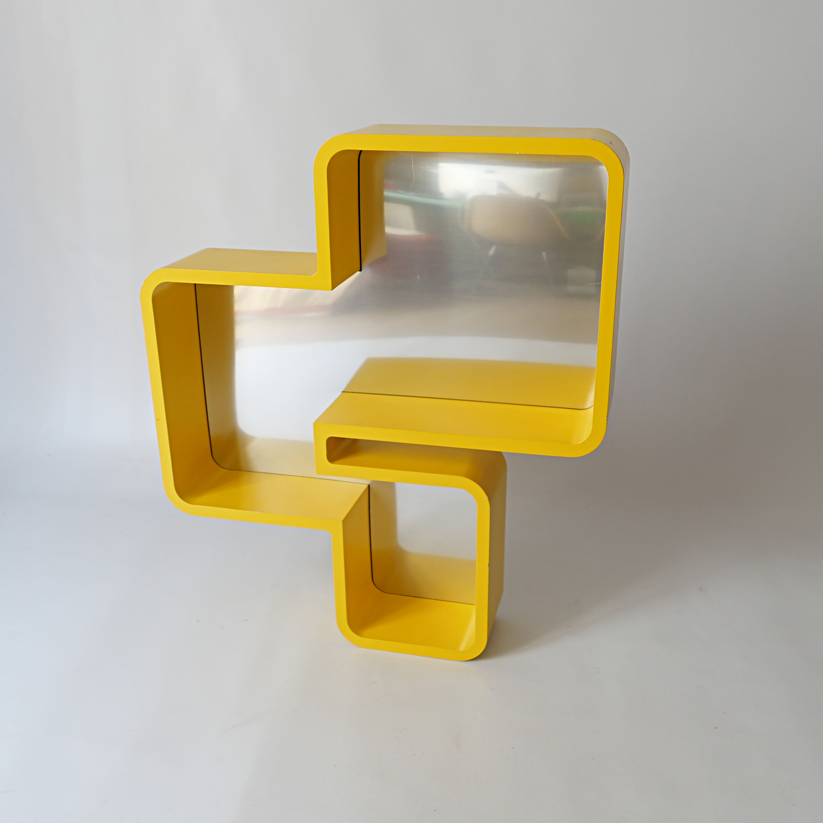 2000 vintage design lacquered wooden wall shelf