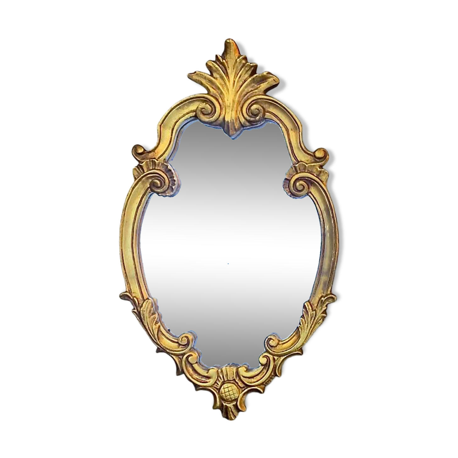 Antique mirror in carved wood with gilded leaf – Louis XV style – H59 cm
