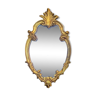Antique mirror in carved wood with gilded leaf – Louis XV style – H59 cm